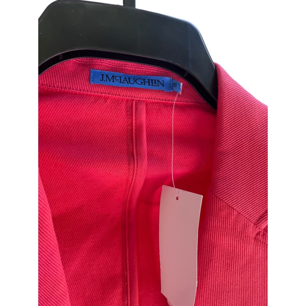 $288 J. McLaughlin Vesta Linen Twill Blazer | Sz 10, Deep Coral Orange NEW - Picture 4 of 8